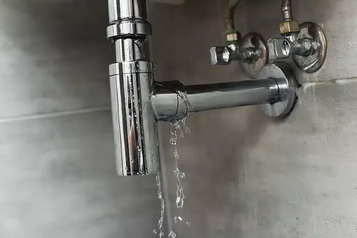 Frozen pipe under sink in residential home in Monroe Township, NJ.