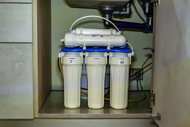 Water filtration system in residential home in Monroe township, NJ.